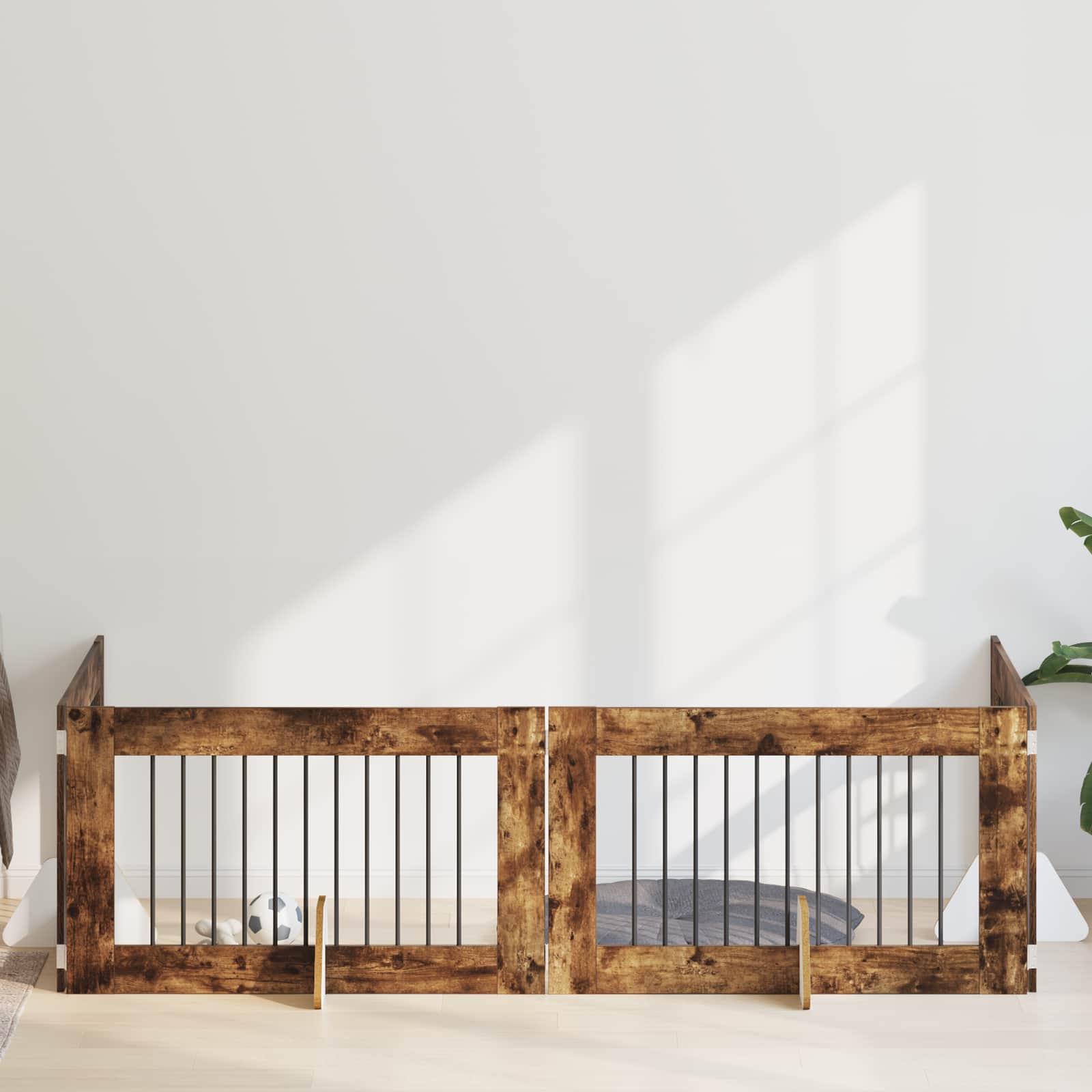 Hundehegn med stativer 4 stk Røget eg 100 x 60 cm