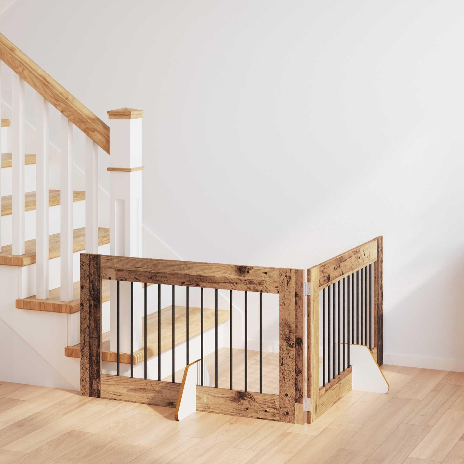 Hundehegn med stativer 2 stk Gammelt træ 100 x 60 cm