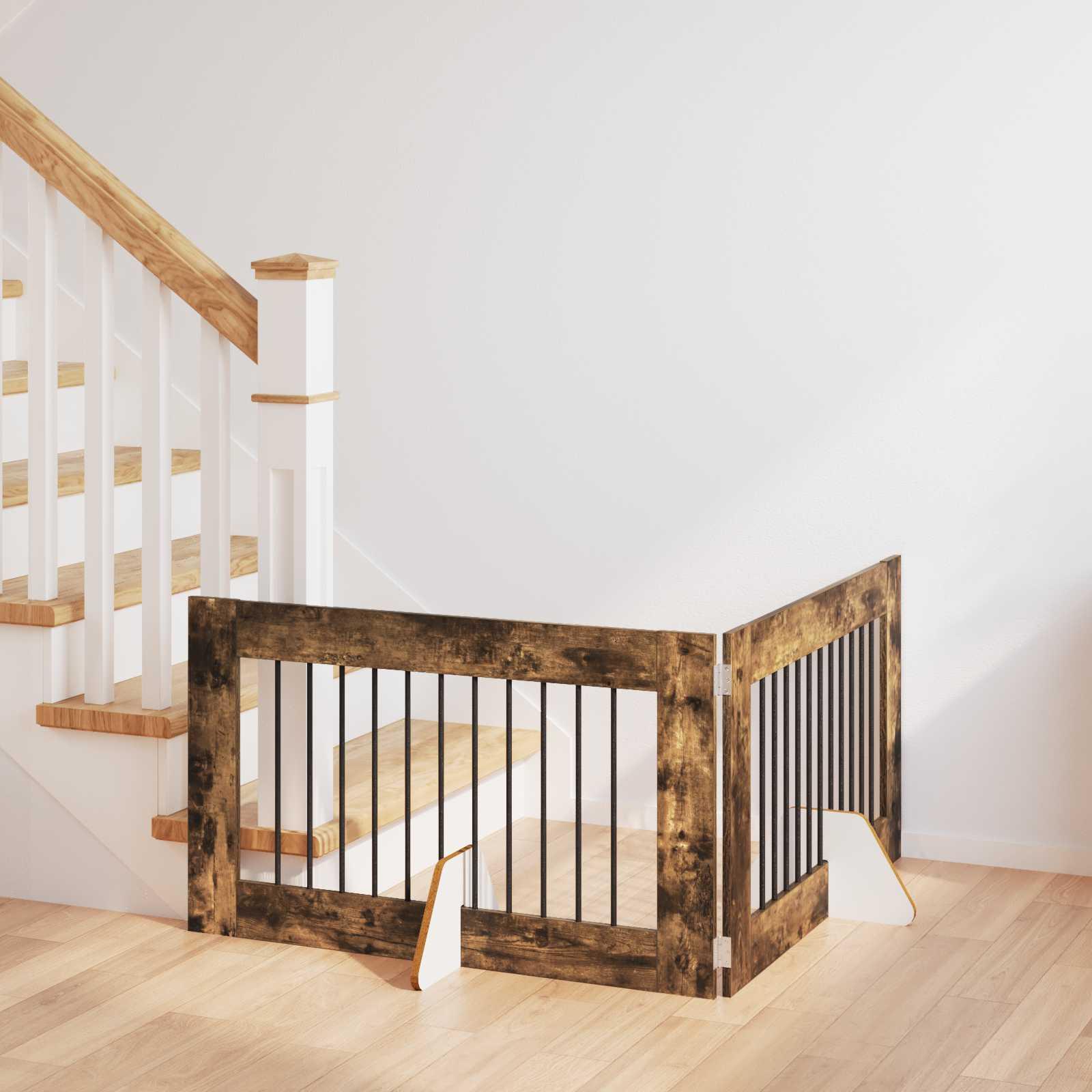 Hundehegn med stativer 2 stk Røget eg 100 x 60 cm