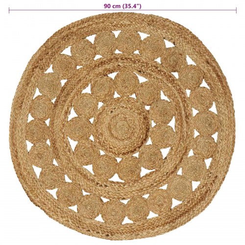Tæppe Naturfarvet Ø 90 cm Jute