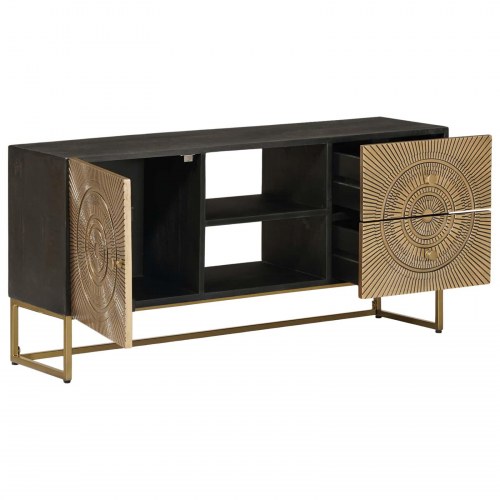 TV-skab med skuffe med hylde med dør Messing 105 x 30 x 50 cm