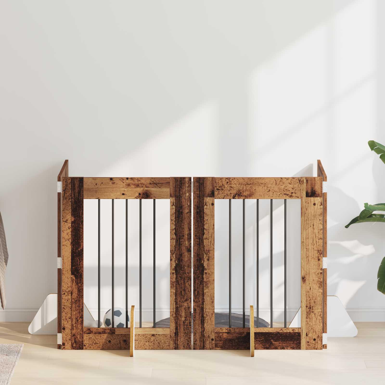 Hundehegn med stativer 4 stk Gammelt træ 60 x 80 cm