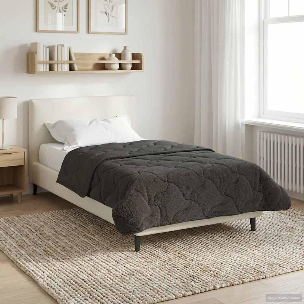 Helårs dyne Antracit 135 x 200 cm Mikrofiber og Teddy fleece