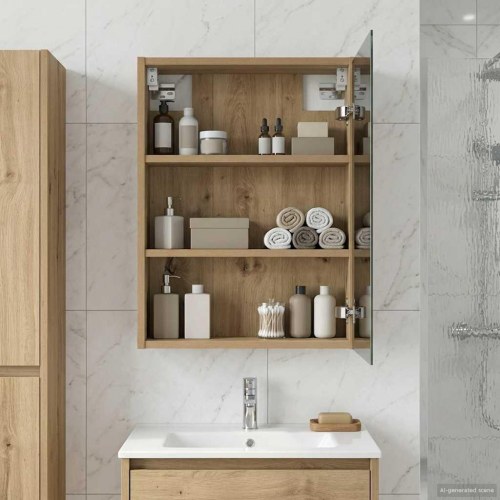 Badeværelsesspejlskab med hylde Artisan eg 43 x 16 x 62.5 cm