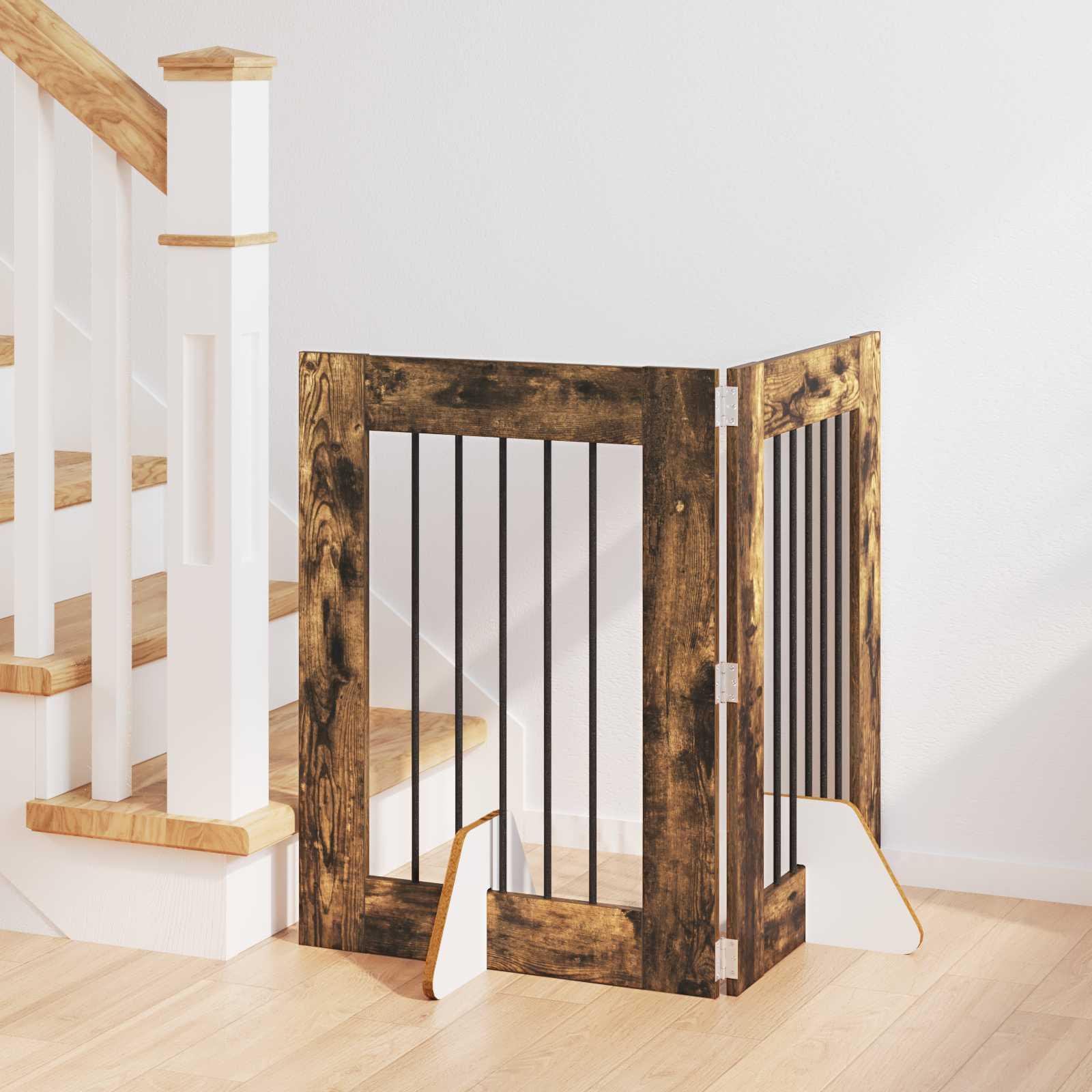 Hundehegn med stativer 2 stk Røget eg 60 x 80 cm
