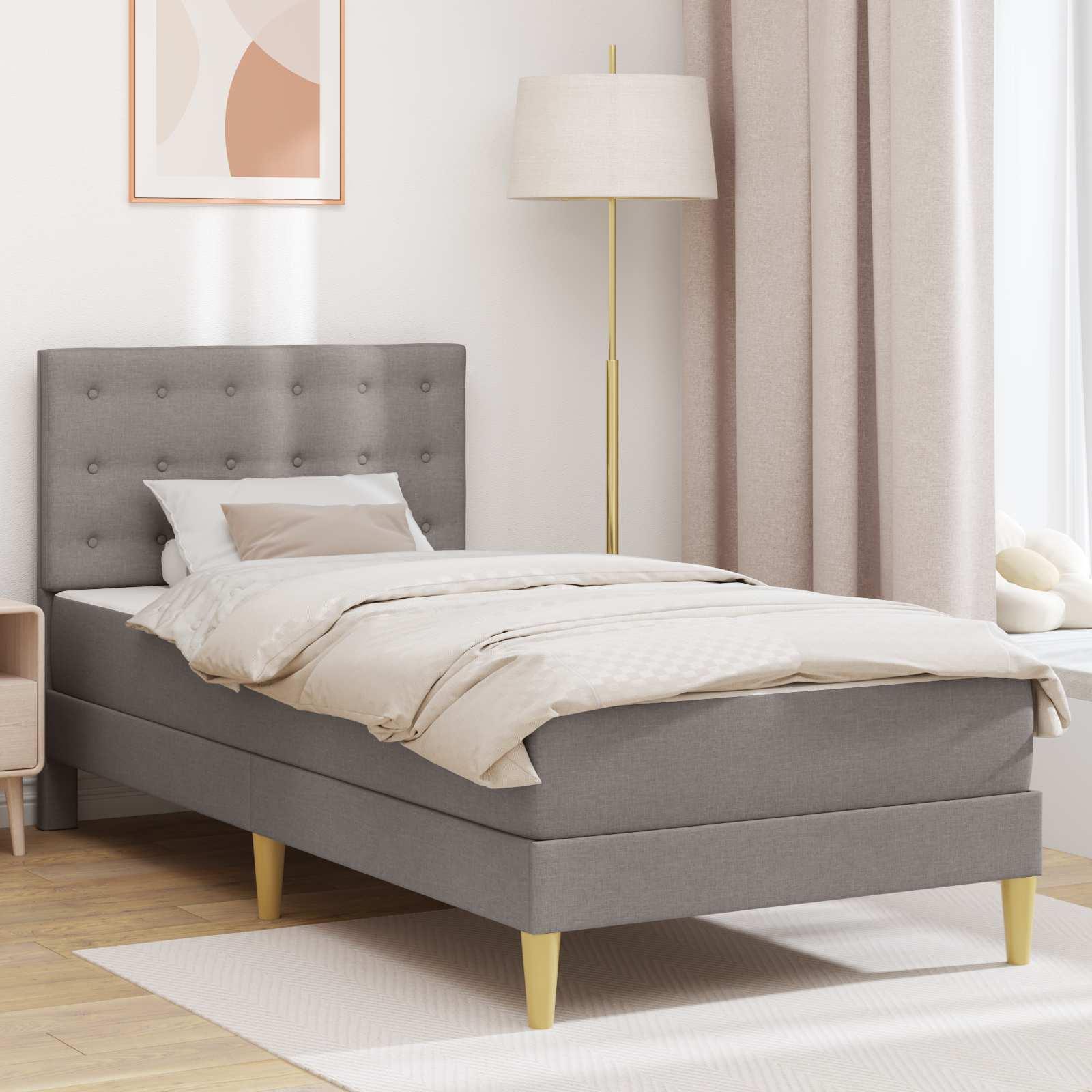 vidaXL Sengeramme med madras med hovedgærde Gråbrun 80 x 200 cm Stof
