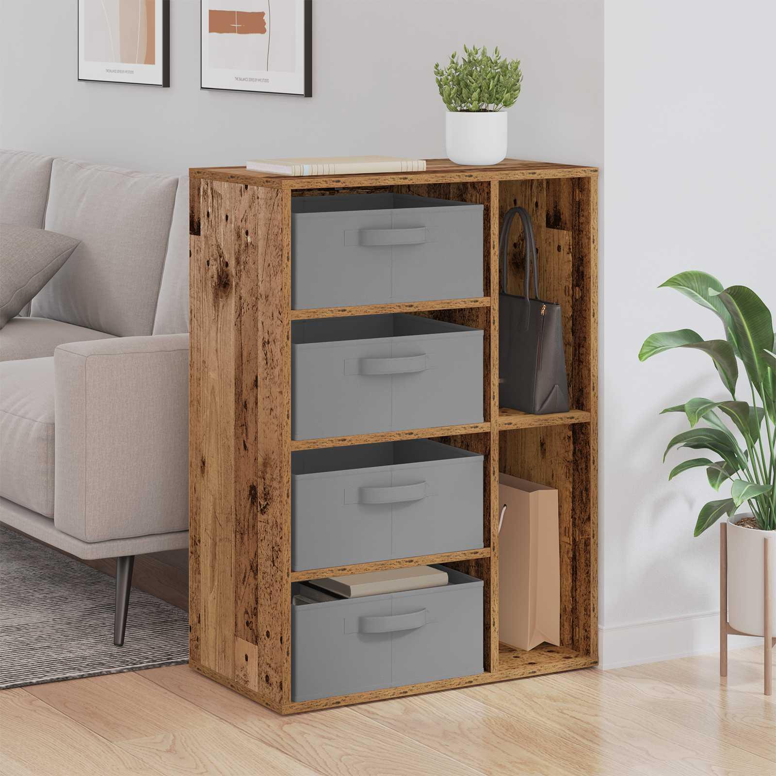 Sidebord med skuffe Gammelt træ 60 x 33,5 x 84 cm