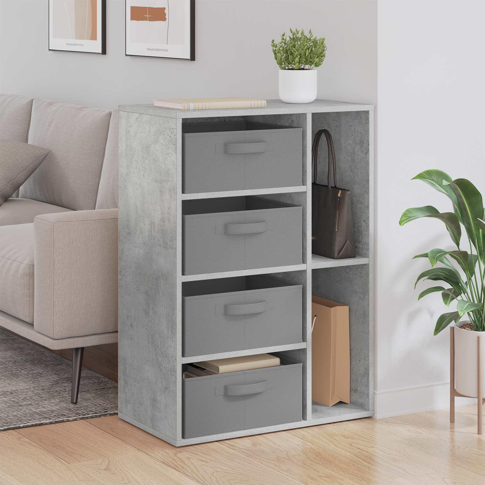 Sidebord med skuffe Beton Grå 60 x 33,5 x 84 cm