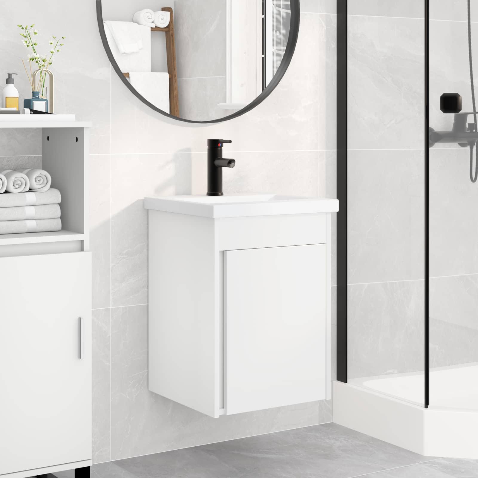 Badeværelseshåndvask med vandhane Hvid 42 x 40 x 74,5 cm