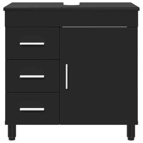 Badeværelsesvask med vask Sort 60 x 35 x 60 cm Konstrueret træ