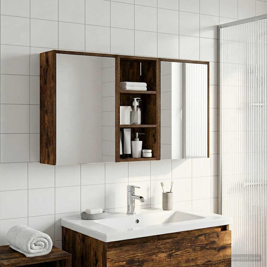 Badeværelsesskabsæt 3 pcs 116 x 16 x 62,5 cm Konstrueret træ