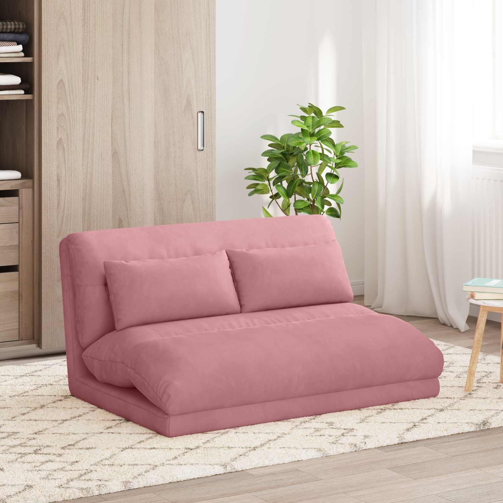 Gulvstol Lyserød 110 x 82 x 55 cm Fløjl