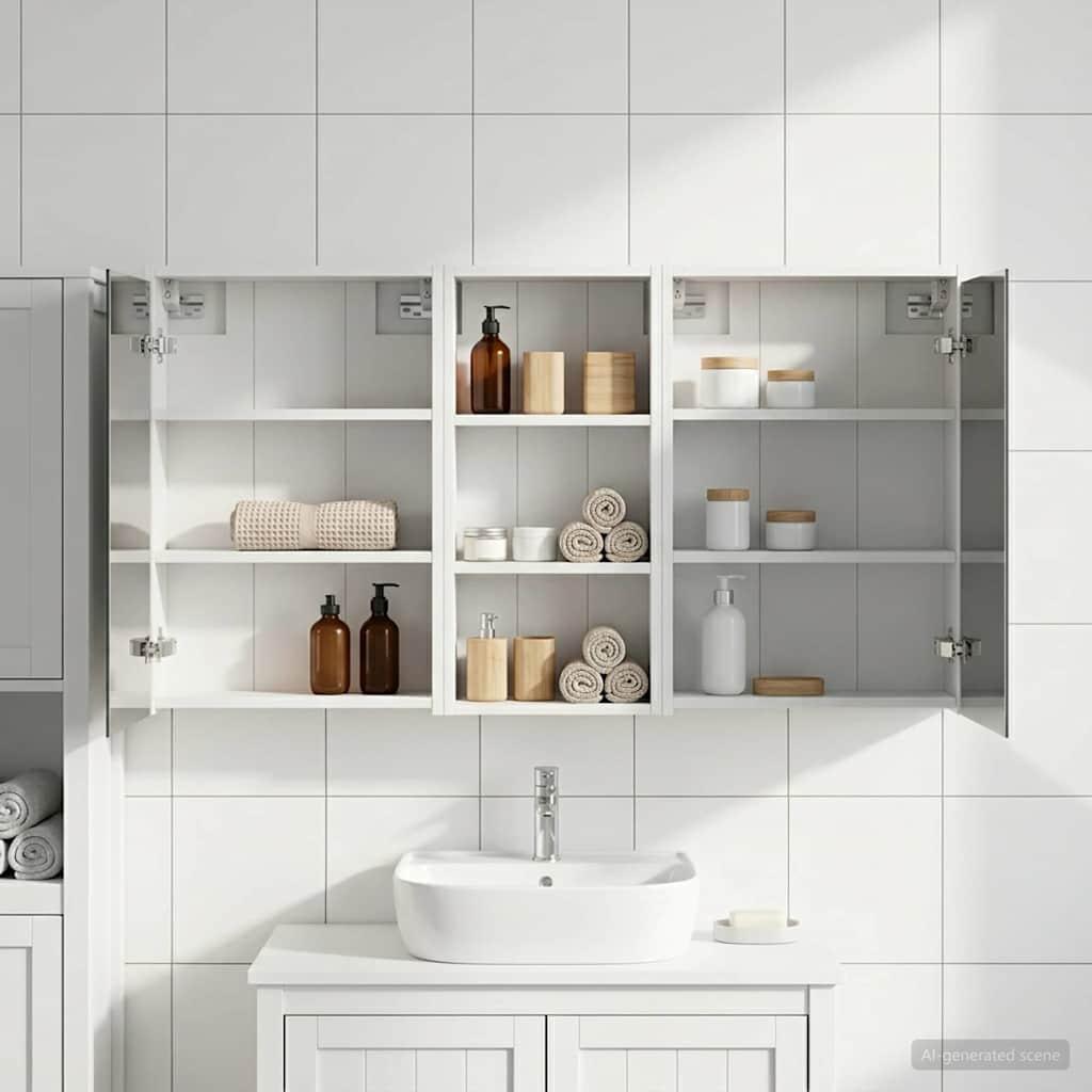 Badeværelsesskabsæt 3 stk 116 x 16 x 62,5 cm Konstrueret træ