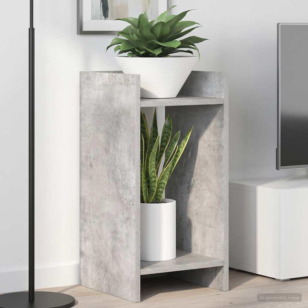 Planteholder med hylde BetonGrå 30 x 30 x 60 cm Konstrueret træ