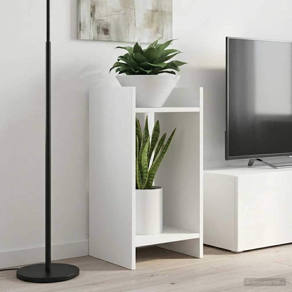 Planteholder 2 stk Hvid 30 x 30 x 60 cm Konstrueret træ
