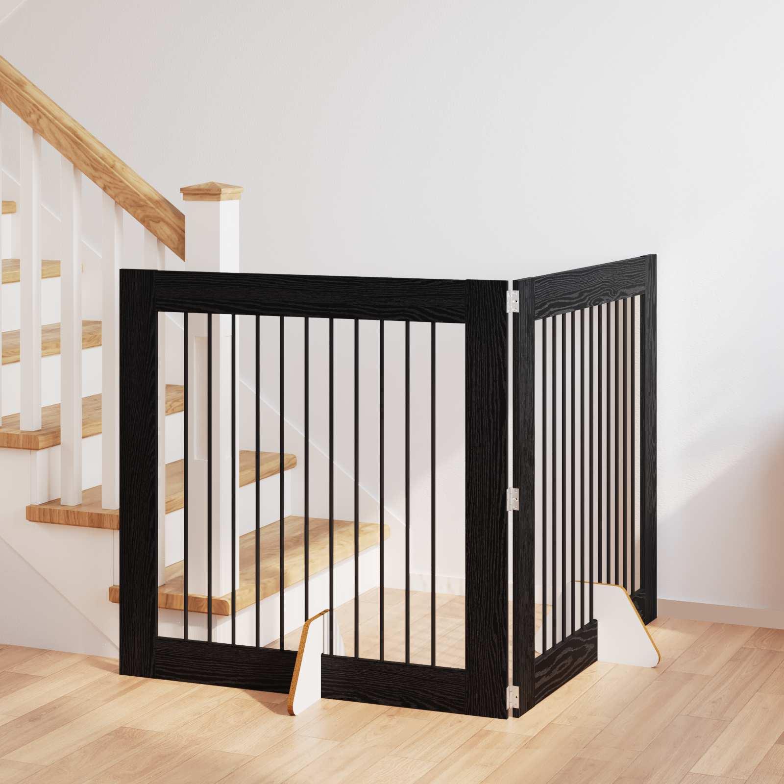 Hundehegn med stativer 2 stk Sort eg 100 x 100 cm