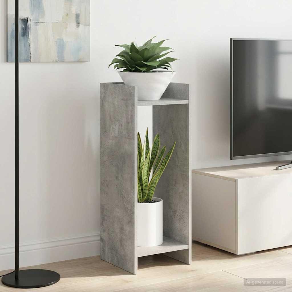 Planteholder sæt af 2 - betongrå 30 × 30 × 80 cm i konstrueret træ