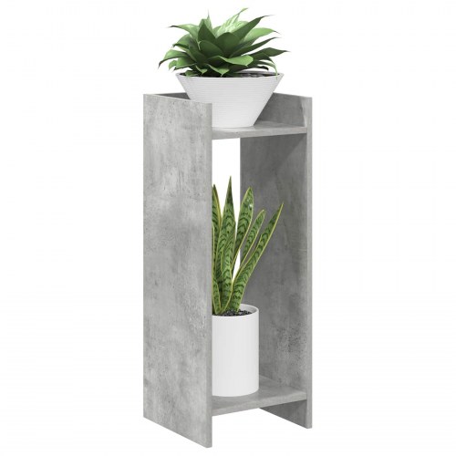 Planteholder med hylde BetonGrå 30 x 30 x 80 cm Konstrueret træ