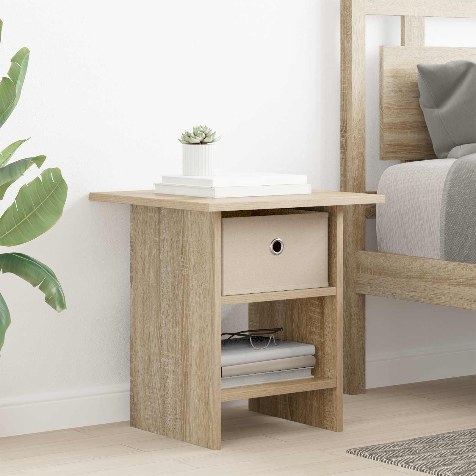 Sengebord med skuffe Sonoma eg 41 x 40 x 45 cm Konstrueret træ