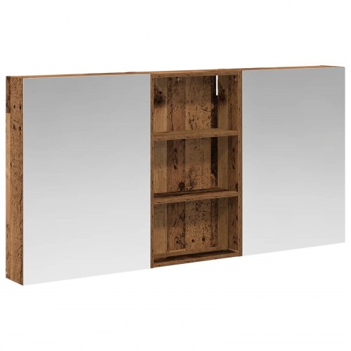 Badeværelsesskabsæt 3 stk 140 x 14,5 x 70 cm Konstrueret træ