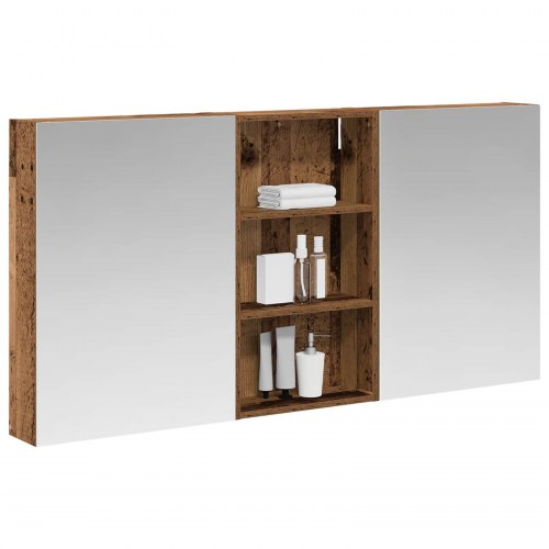 Badeværelsesskabsæt 3 stk 140 x 14,5 x 70 cm Konstrueret træ