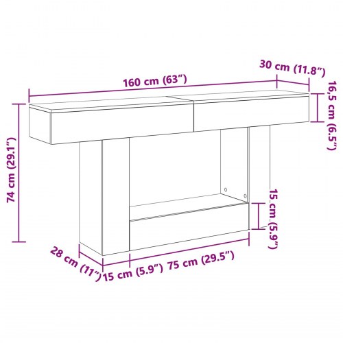 Gammelt træ 160 x 30 x 74 cm