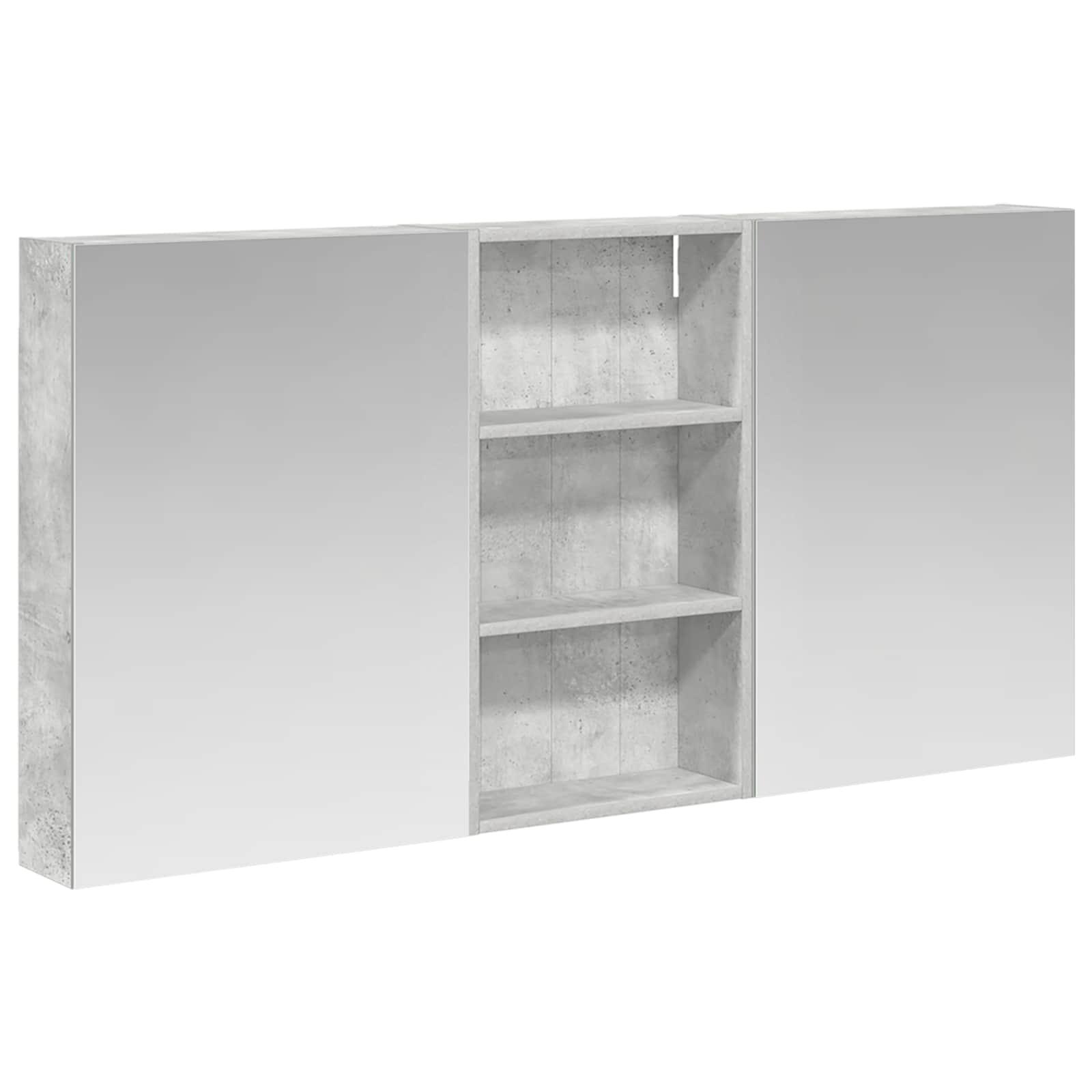 BadevÃ¦relsesskabsÃ¦t med LED - 3 dele, 140 Ã 14,5 Ã 70 cm, konstrueret trÃ¦
