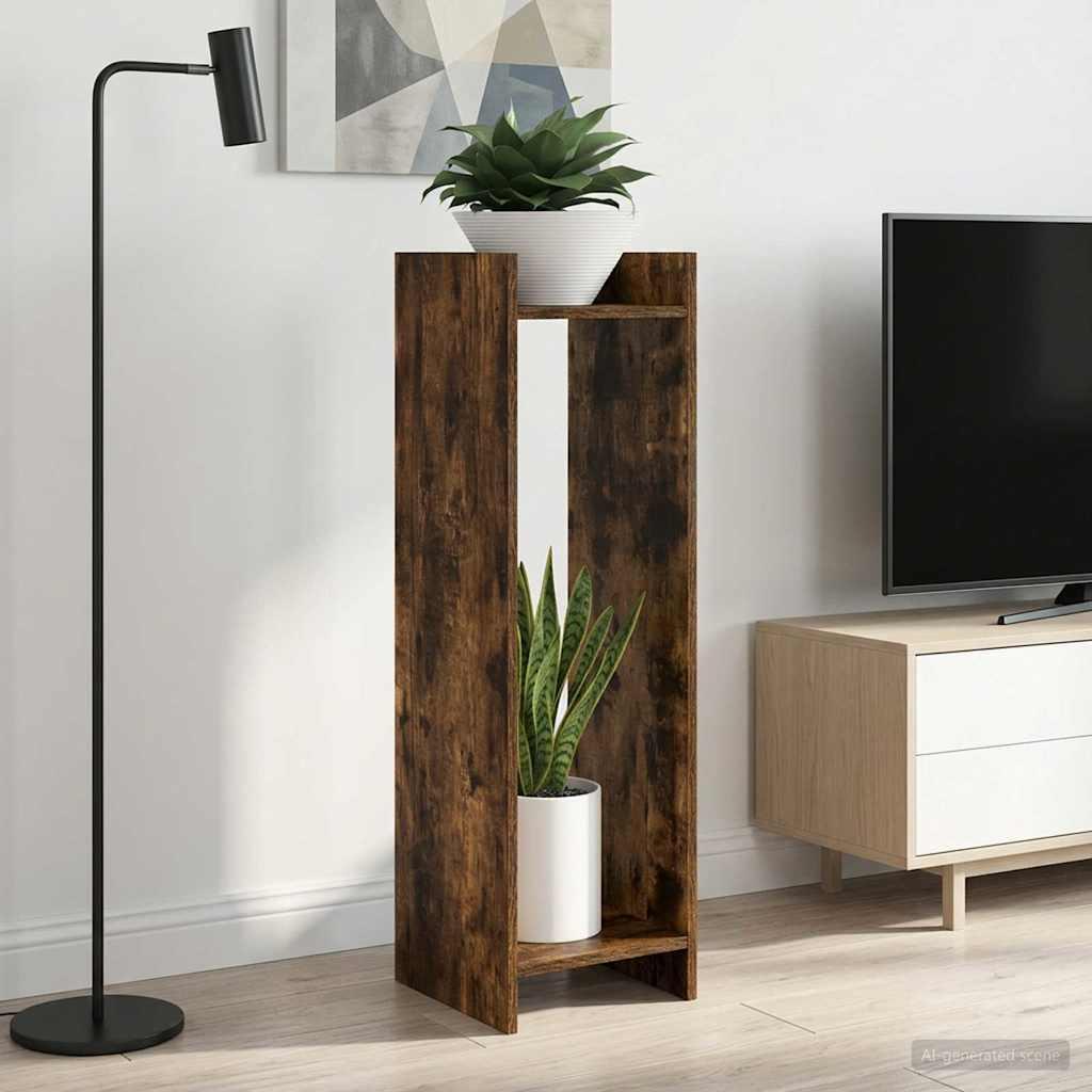 vidaXL Planteholder 2 stk. Røget eg 30 x 30 x 100 cm Konstrueret træ