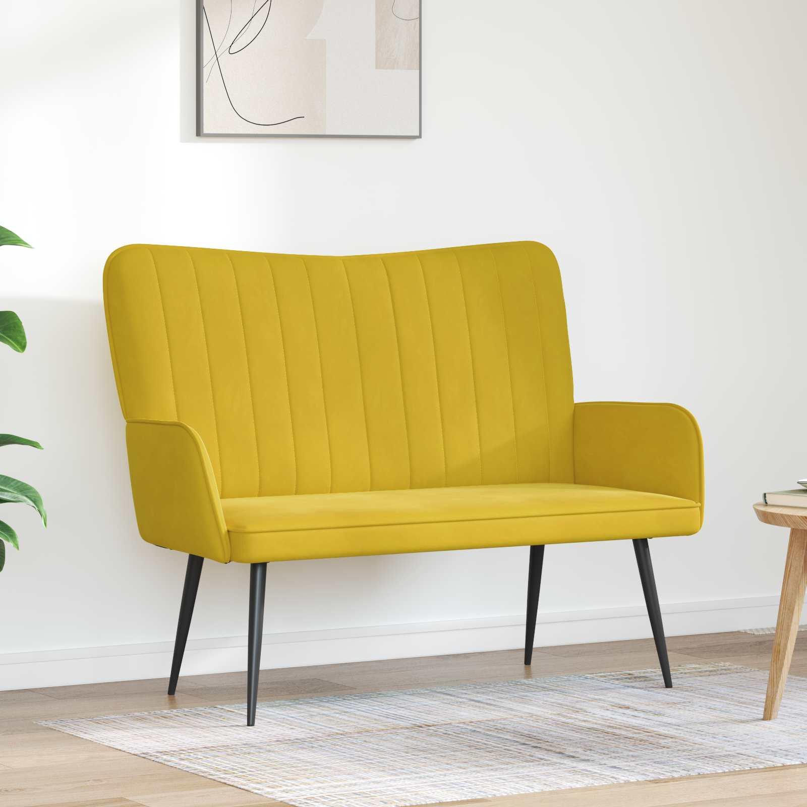 To-personers sofa Gul 115 x 61 x 87 cm Fløjl