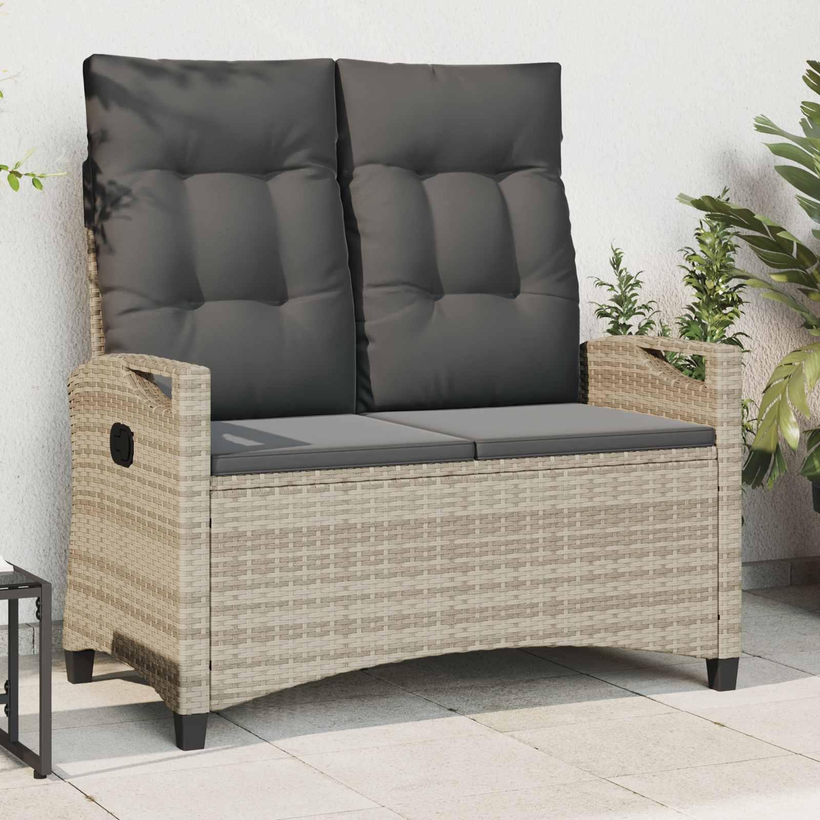 Havebænk med pude 105 x 60 x 112 cm stål