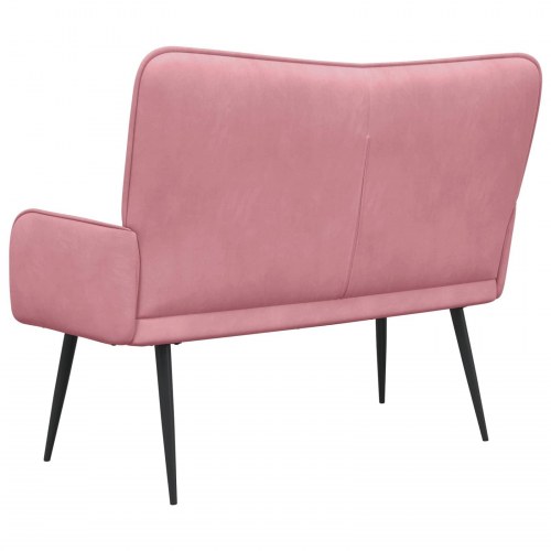 2-personers sofa i velour - lyserød, 115 × 61 × 87 cm