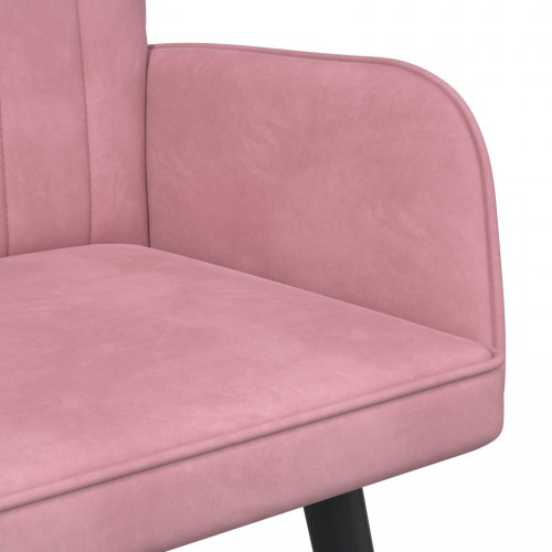 2-personers sofa i velour - lyserød, 115 × 61 × 87 cm