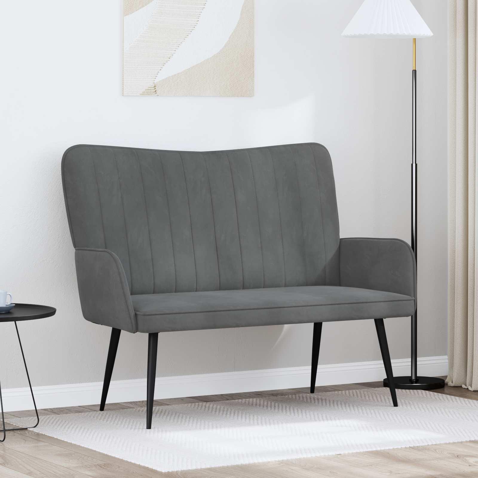 To-personers sofa Mørkegrå 115 x 61 x 87 cm Fløjl
