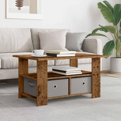 Sofabord med skuffe Gammelt træ 77 x 55 x 42 cm Konstrueret træ
