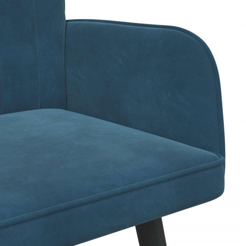 2-personers sofa i velour - blå, 115 × 61 × 87 cm