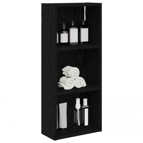Badeværelsesvægskab Sort Eg 30 x 14 x 70 cm Konstrueret træ