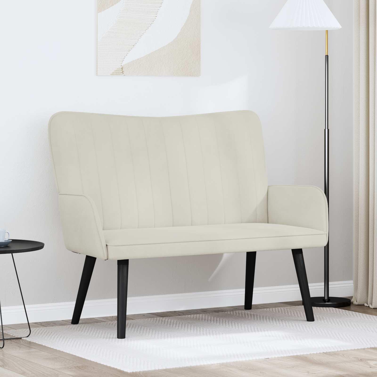 To-personers sofa Creme 115 x 61 x 87 cm Fløjl