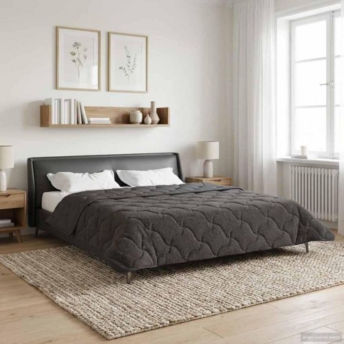 Sommer dyne Antracit 200 x 240 cm Mikrofiber og Teddy fleece