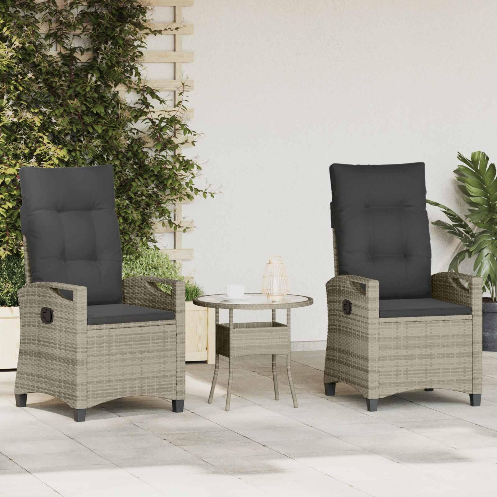 Have Stol 2 Dele 56 X 64 X 94 Cm Stål Og Polyester - Lysegrå og mørkegrå