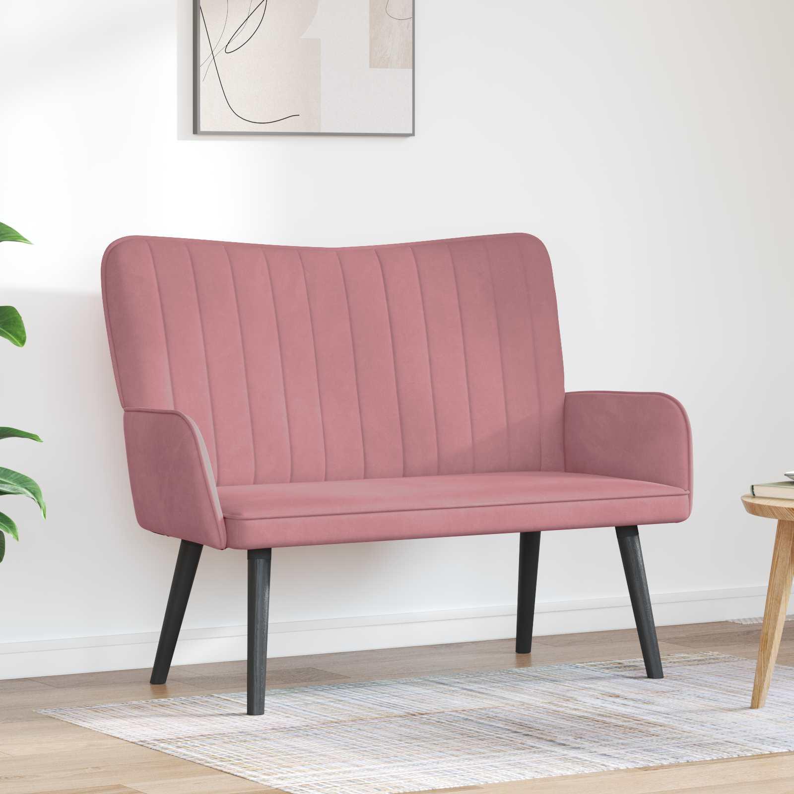 To-personers sofa Lyserød 115 x 61 x 87 cm Fløjl