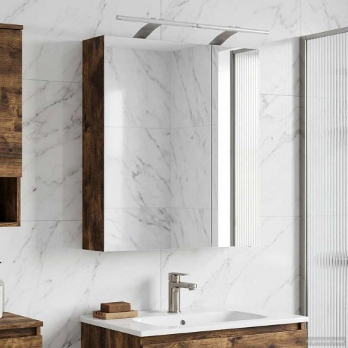 Badeværelsesspejlskab med hylde Røget eg 60 x 14,5 x 70 cm