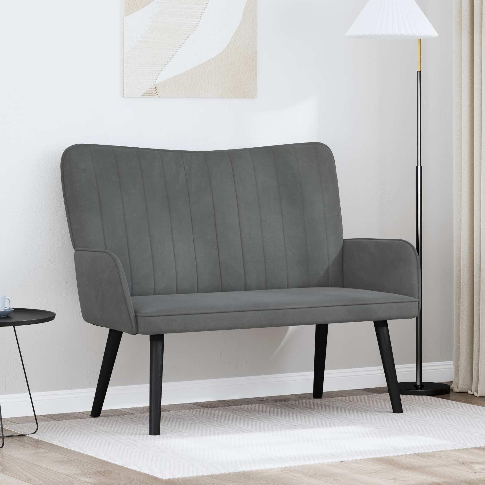 To-personers sofa Mørkegrå 115 x 61 x 87 cm Fløjl