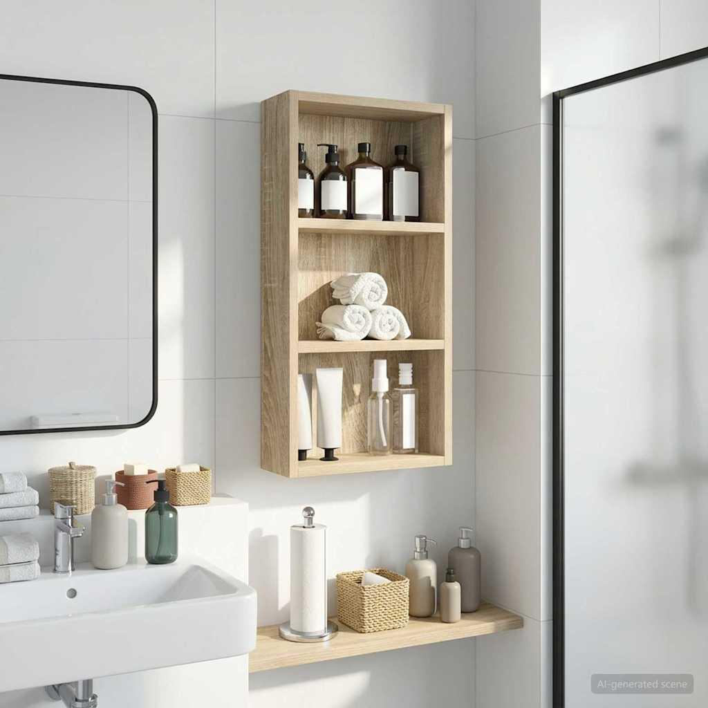 Badeværelsesvægskab Sonoma eg 30 x 10 x 60,5 cm Konstrueret træ