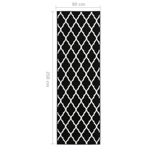 Tæppeløber 80x250 cm BCF sort og hvid