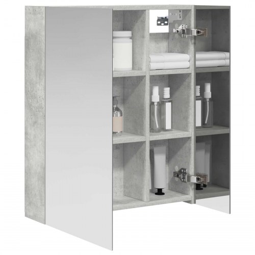 Badeværelsesspejlskab med hylde Beton Grå 60 x 14,5 x 70 cm