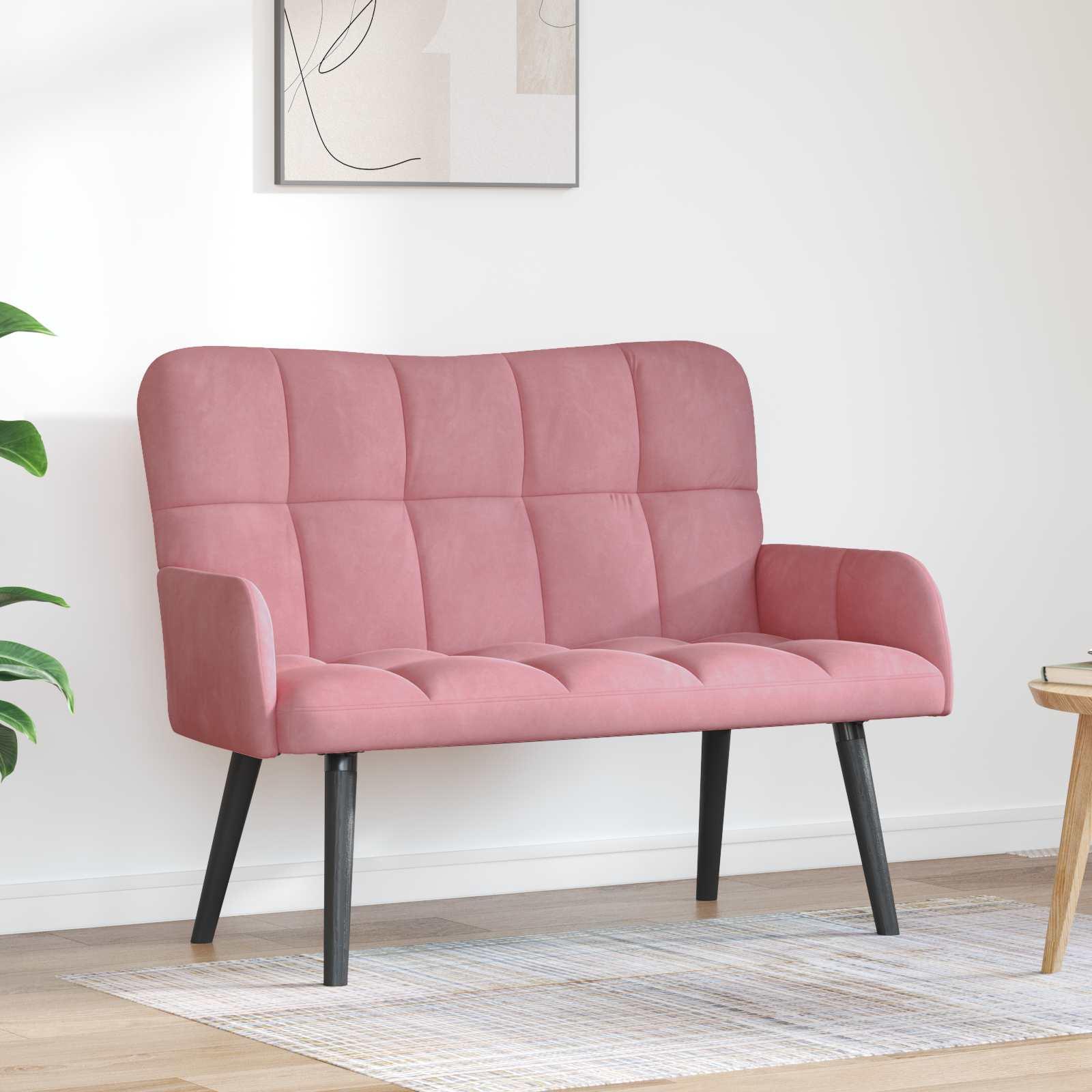 To-personers sofa Lyserød 115 x 61 x 87 cm Fløjl