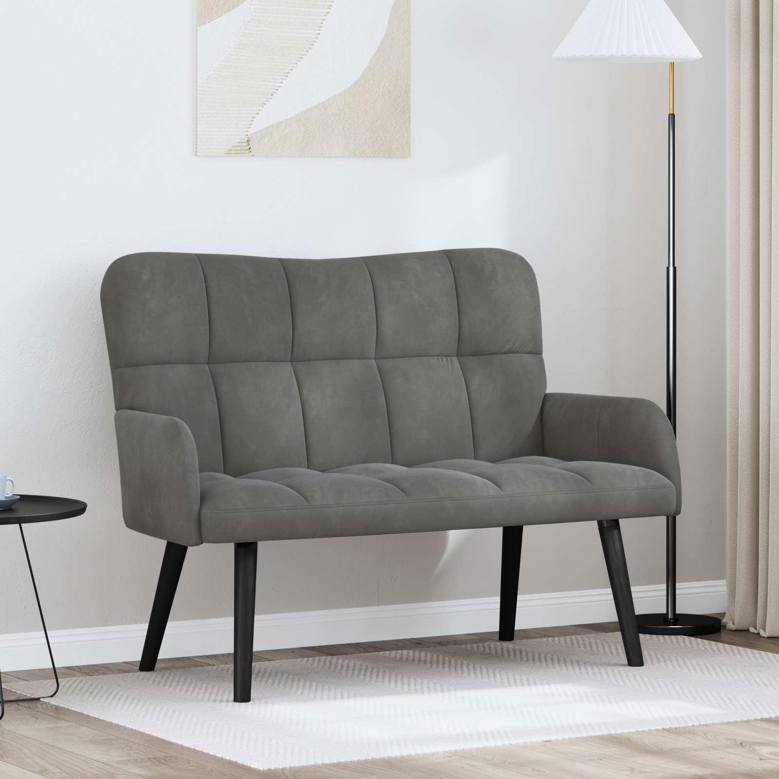 To-personers sofa Mørkegrå 115 x 61 x 87 cm Fløjl