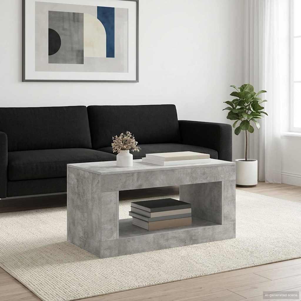 Sofabord i betongrå - moderne rektangulært stuebord 99,5 × 50 × 50 cm
