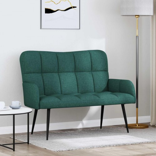 To-personers sofa Mørkegrøn 115 x 61 x 87 cm Stof