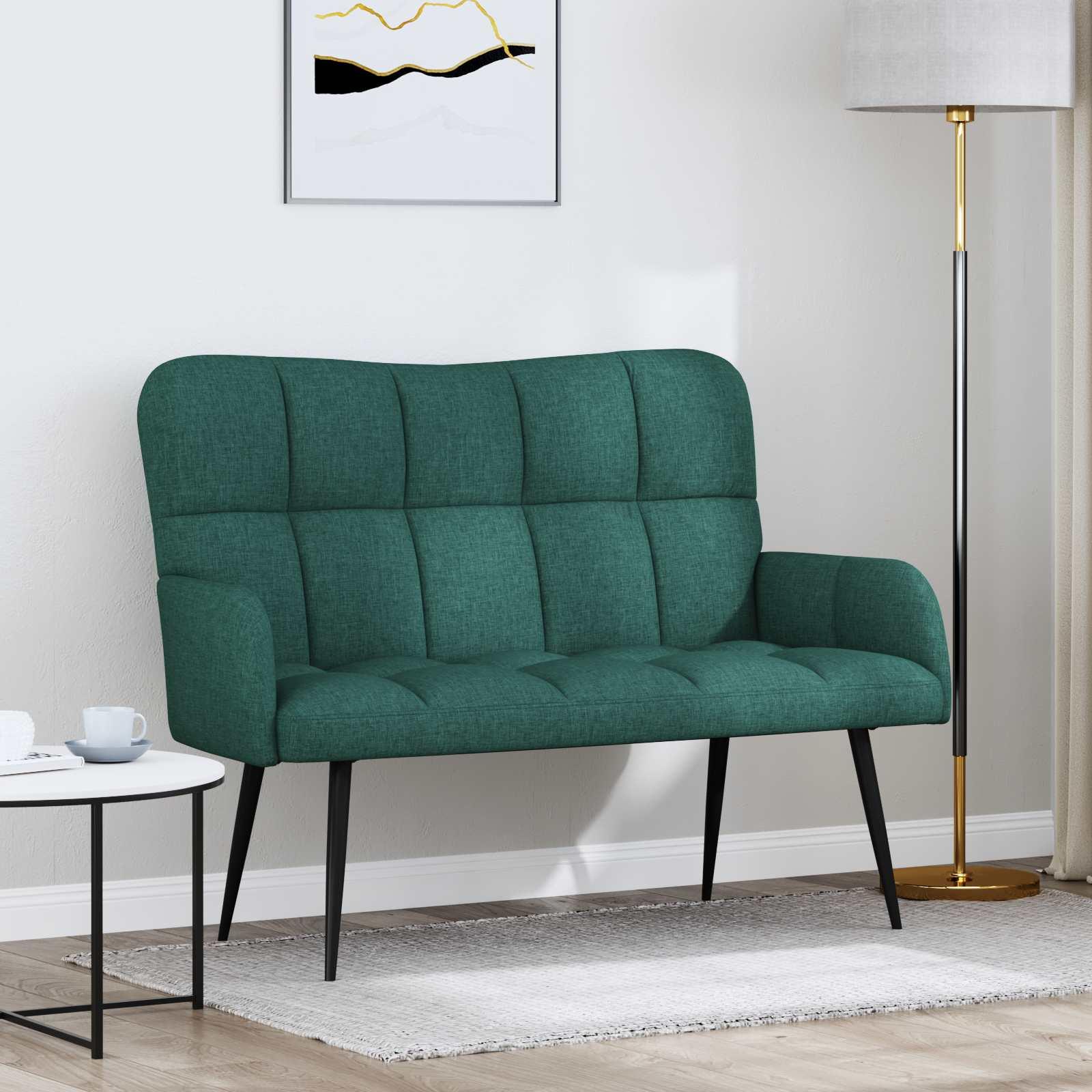 To-personers sofa Mørkegrøn 115 x 61 x 87 cm Stof